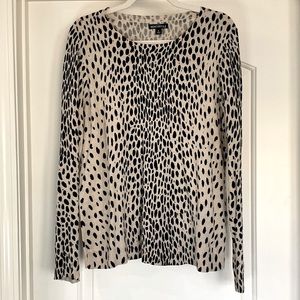 J. Crew Mercantile Leopard Lightweight Sweater Size L